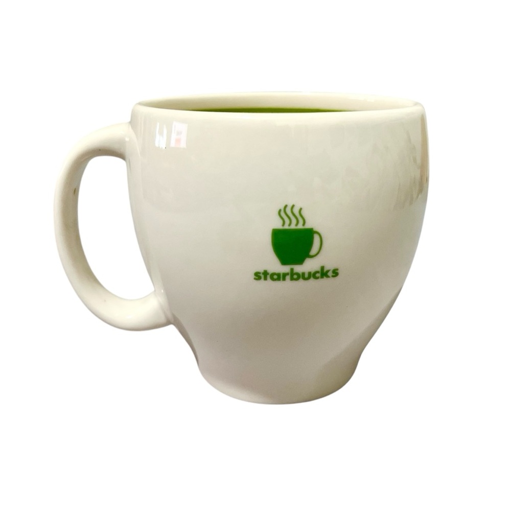Starbucks Barista Abbey Coffee Mug Steaming Green Cup Logo Tea